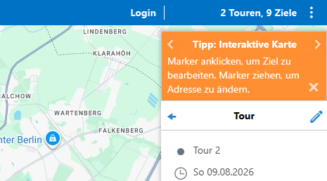 Verbesserungen - Touren direkt im Kalender und per E-Mail!